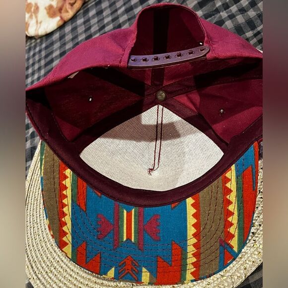 Vintage "trucker hat" snapback Buz Post Pontiac GMC Isuzu" burgundy Aztec-style - Picture 4 of 11